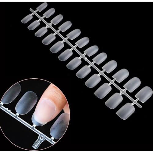 New 288 PCS Nail Art False Ultrathin Frosted Tips Clear Remove Dissolved