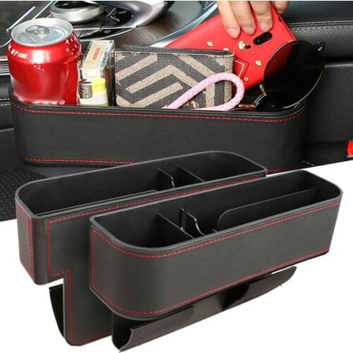 PU Leather Car Seat Gap Storage Universal Auto Seat Crevice Organizer Multifunction Seat Side Gap Storage Box Auto Accessories