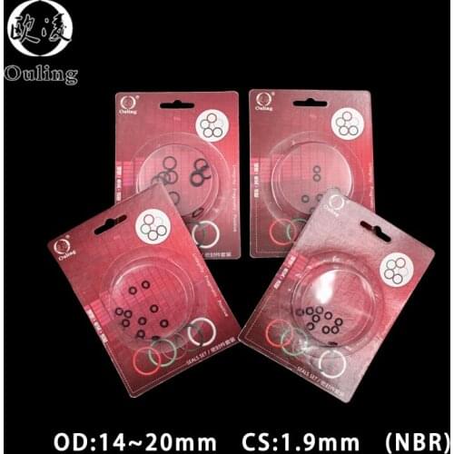 Boxed nitrile rubber NBR sealing O-ring waterproof and oil-resistant thickness CS 1.9mm OD 14/15/16/17/18/19/20mm