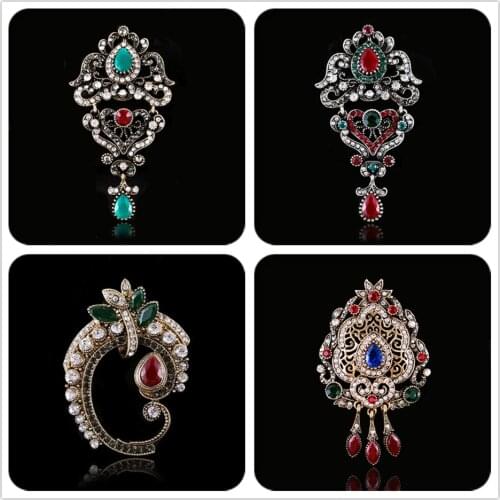 Morkopela Charm Rhinestone Brooch Vintage Women Banquet Clothes Brooches Pins Best Girf Scarf Clip Pin Accessories