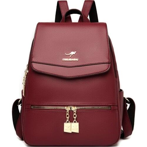 Women Backpacks Large Sac A Dos Simple Preppy Style School Bags for Girls Travel Casual Backpack Female Leather Bagpack Vintage