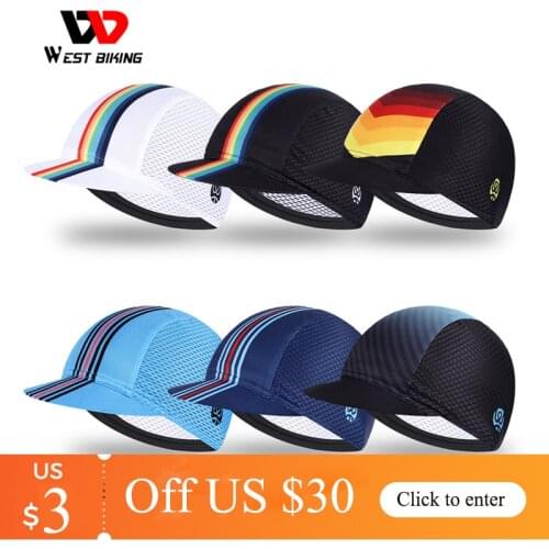 WEST BIKING Bike Caps Breathable Summer Sport Hat Anti-UV Cycling Helmet Liner Riding MTB Bicycle Bandana Motorcycle Headwear