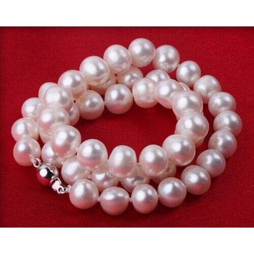 Women Gift word Love Hot Genuine 9-10mm WHITE south sea AKOYA PEARL NECKLACE 18"