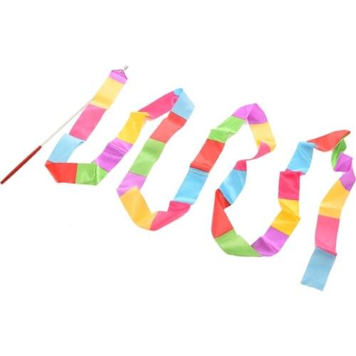 1 PCS Dance Ribbon Gym Rhythmic Gymnastics Rod Art Ballet Twirling Sticks 5 Colors To Choose 3.6m
