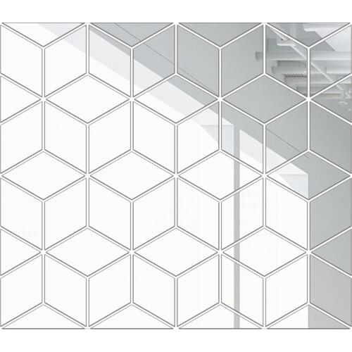 15/28/54Pcs Silver Mirror Wall Sticker DIY Diamonds Triangle Wall Mirror Stickers for TV Background Home Bedroom Decoration Hot