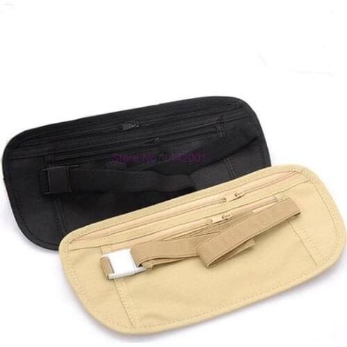 200pcs Invisible Travel Waist Packs Waist Pouch for Passport Money Belt Bag Hidden Security Wallet Passport Bag Pouch