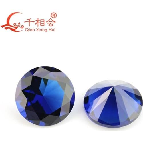 3mm-14mm Colored round shape brillion cut glass loose gem stone
