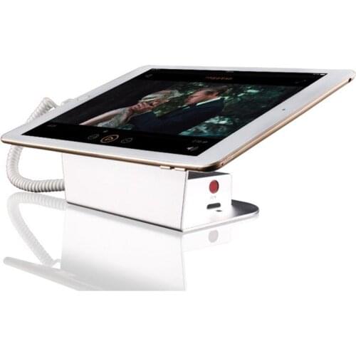 4 set/lot ) android 7-12 inch tablet pad anti theft base white color metal alarm and rechargeable security display holder stand