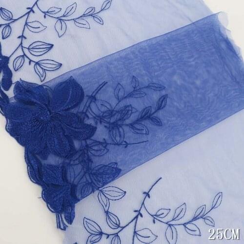 4Yards Flower Embroidered Mesh Lace Trimmings Tulle Fabric Ribbon for Curtain Table Lace Fabrics DIY Sewing Handcrafts