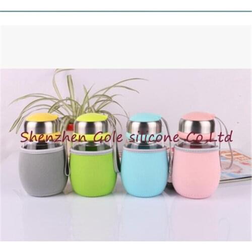 48pcs/lot Creative Readily Cup Portable Student Couples Stay Meng lidded Glass Cup With Filter Cup Water 400ML