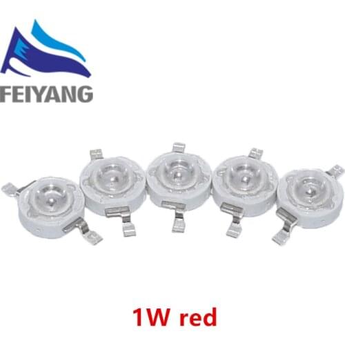 Free shipping! 100pcs/lot 1W Red LED chip Lamp beads Pure Red 620mA 2.2-2.4V 40-45LM 30mil