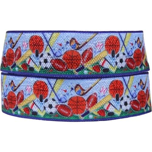 Free shipping sport ball printed fold over elastic, 50 yards per roll