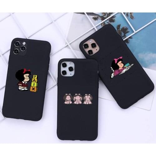 Mafalda Hot Sale Fitted Phone Case for iphone 12 11 Pro Mini XS MAX 8 7 6 6S Plus X 5S SE 2020 XR cover