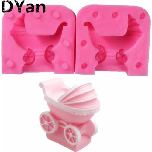 Baby Carriage Mold Fondant Mold Resin Clay Chocolate Candy Silicone Cake Mould Fondant Cake Decorating Tools A1357