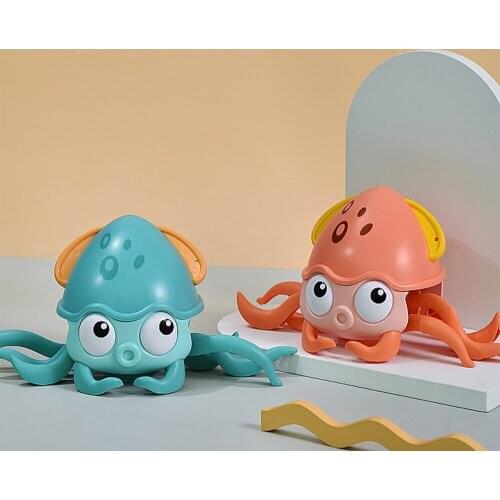 Children Octopus Clockwork Toy Baby Bathing Bath Toys Rope Pulled Crawling Clockwork Crab On Land And Water Boys Girls Toy Gifts