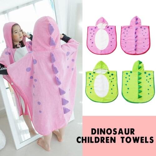 Hooded dinosaur modeling kid Bathrobe Cartoon Towel bath robe/girls and boys beach towels children gift