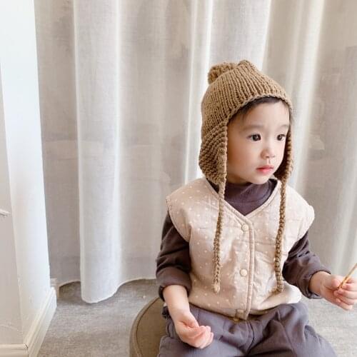 Childrens Winter Clothes Kids Korean Cotton Dots Vests 2-7 Y Girls Boys Casual Vest Coats Baby Warm Waistcoats Toddler Jackets