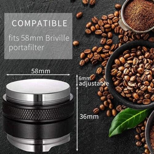 Espresso Tamper Dual Side Coffee Distributor Tamper for 58MM Breville Portafilter Adjustable Leveler Coffee Tamper