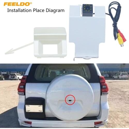 FEELDO Car Backup Rear View Camera For Toyota Prado (Middle East) Install In Spare Tire Cover Reversing Camera #AM6097