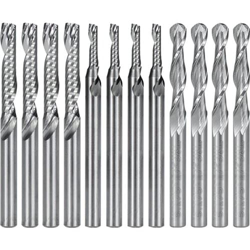 Cutter Drill Bit Thread Wear Resistance Surface Machining Flexural Strength Plywood Engraving Durable 12Piece Metal Router Bits