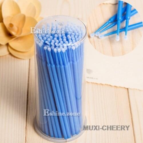 ICYCHEER False Eye lash Extension Micro Brush 100pcs Round Cotton Stick Makeup Remover