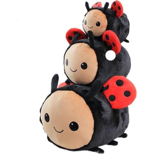 20/30/40cm Simulation ladybug Plush toy Stuffed Soft Animal Bee Dolls as Pillow For Children Kids Birthday Gift