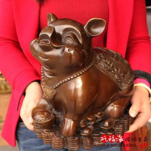Brass ornaments crafts copper pig Fu pig pig copper Home Furnishing decorations gifts decoration decoration (A803 Special discou