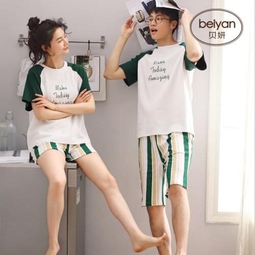 Hot Sale Couple Pajamas Set Summer Men Or Women Sleeveless Pyjamas Lovers Sleepwear Nightwear Home Clothing