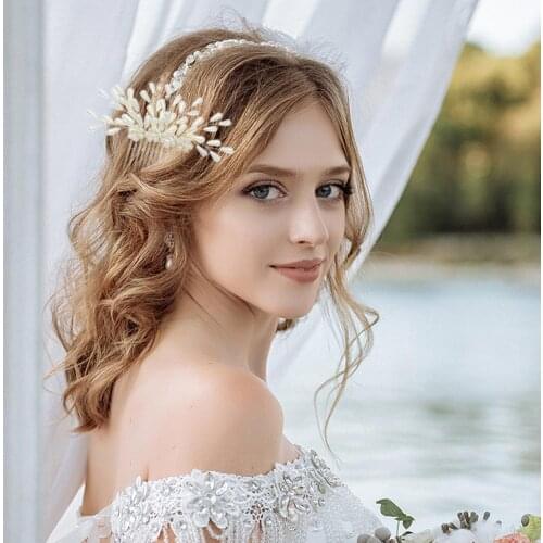 Fashion Pearls Hair Comb Bride Wedding Headdress Ornaments Hair Bands Headbands Headwear Wedding Photo Accessories
