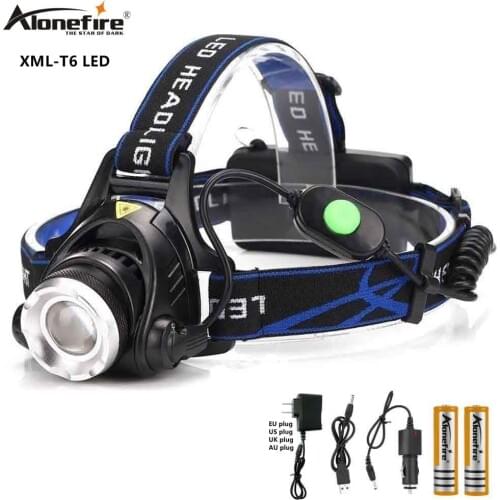 AloneFire HP88 3Modes CREE XML T6 2000LM LED Headlamp Rechargeable Headlight Head Lamp Spotlight For Fishing+Charger+18650
