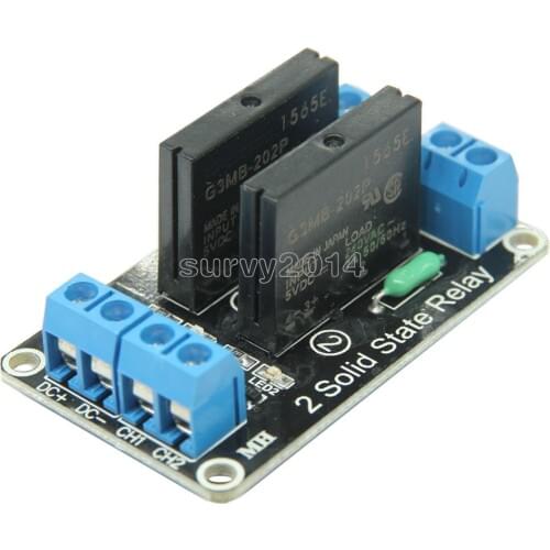 New 5V 2 Channel SSR High Level Solid State Relay Module 250V 2A for Arduino