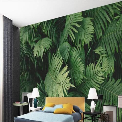 Custom 3d wall murals wallpaper for living room Green tropical plant leaves 3d wallpapers for wall non-woven wallpaper