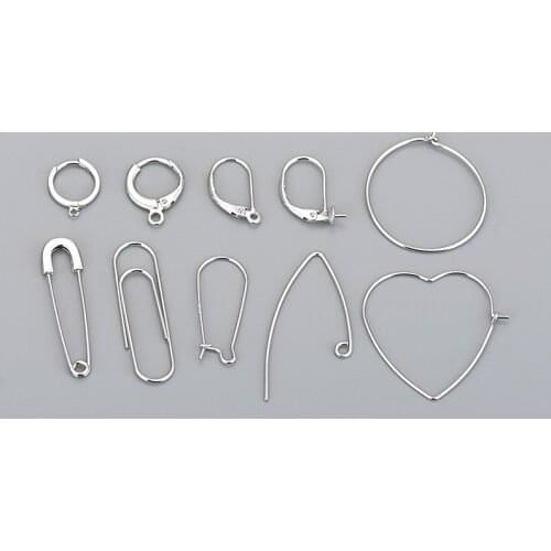 S925 Sterling Silver Variety Diy Handmade Earrings Accessories Ear Hooks Earring Pins Ear Clips Gold-plated Findings Making