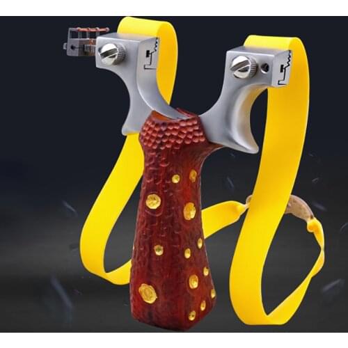 Professional Hunting Slingshot Stainless Steel Catapult + Wood Patch Handle With Rubber Band Outdoor Shooting Game Sling Shot