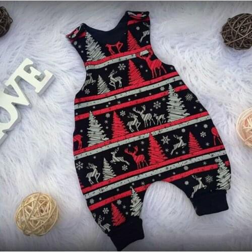 0-24M Newborn Kid Baby Christmas Clothing Elk Xmas Tree Print Romper Cute Sweet cotton Party Club Body Outfit