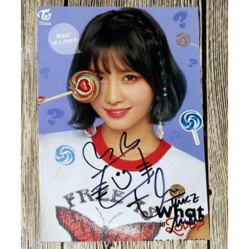 Hand signed TWICE MOMO autographed photo what is love 6 inches freeshipping 032018A