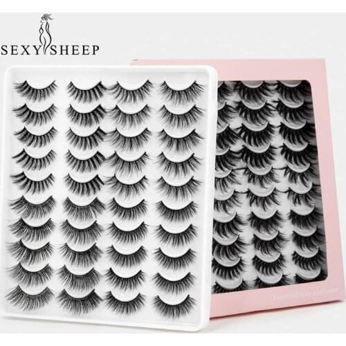SEXYSHEEP 5/8/20 Pairs 3D Mink Lashes Natural False Eyelashes Dramatic Fluffy Soft Wispy Volume Cross Reusable Eyelash MaKeup