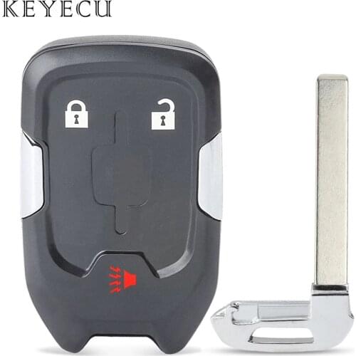 Keyecu Smart Remote Car Key Shell Case Cover 3 Buttons for Chevrolet Suburban Tahoe 2018 2019, Replacement for HYQ1EA HYQ1AA