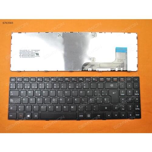 SP Spanish New Replacement Notebook Keyboard for Lenovo Ideapad 100-15IBY B50-10 Laptop Black with Frame
