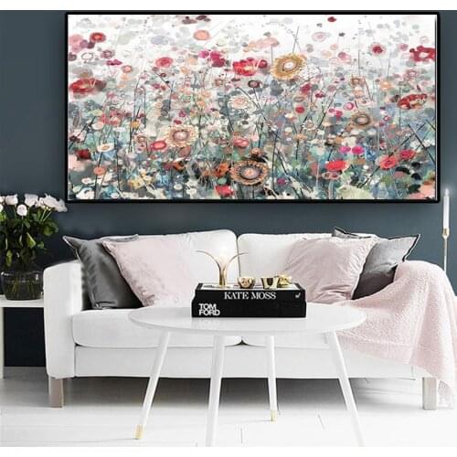 Modern Flowers Painting Color Flower Art Canvas Painting on The Wall Art Posters and Prints Wall Art Pictures Home Decoration
