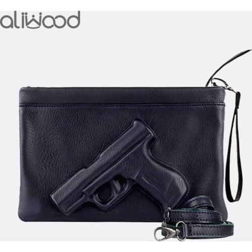 3D Print Gun Pistol Bag Brand Women Bag Chain Messenger Bags Designer Clutch Purse Ladies Envelope Clutches Crossbody Bag Bolsas