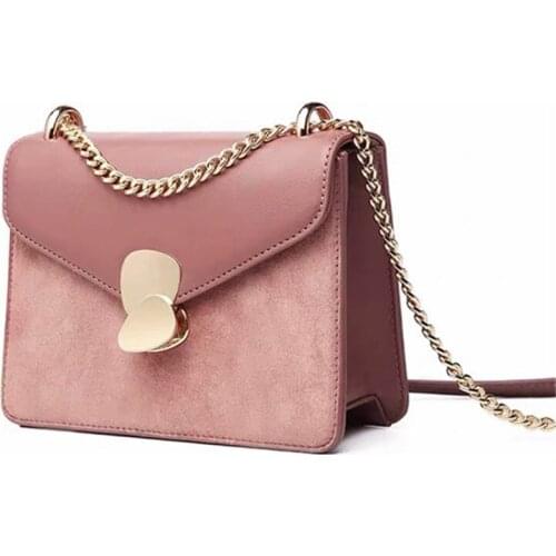 Crossbody Bags for Women Messenger Bags Suede Pink Flap Bag Chains Shoulder Bolsa High Quality 2021 Small Handbags