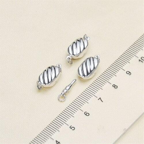 Clasps For Jewelry Making Fastening Accessories 925 silver plating Cubic Zirconia Clasps For DIY Pearls Necklace Bracelet Clasp