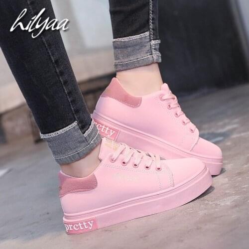 Woman Solid Flats Fashion White Sneakers PU Leather Casual Tenis Feminino Trainers Vulcanized shoes Ladies Sport Sneakers Women
