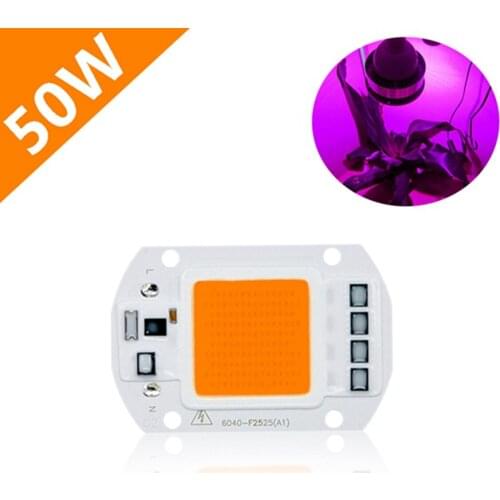 1pcs Hydroponice AC 220V 50w cob led grow light chip full spectrum 300-840nm for Indoor Plant Seedling Grow and Flower