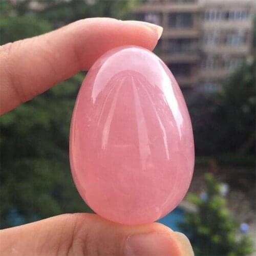 1PCS Natural Pink Rose Quartz Egg-shaped Crystal Healing Ball Sphere Gemstone