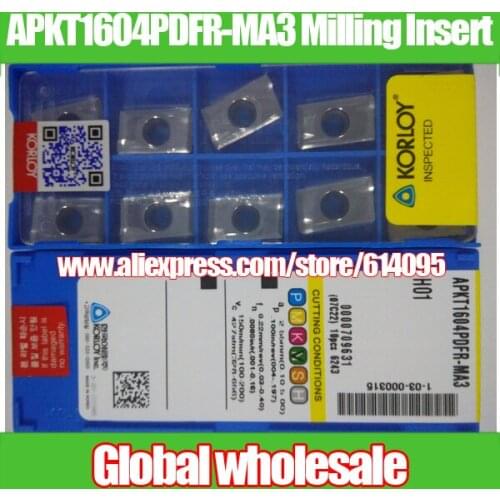 10pcs APKT1604PDFR-MA3 aluminum Milling Insert for KORLOY