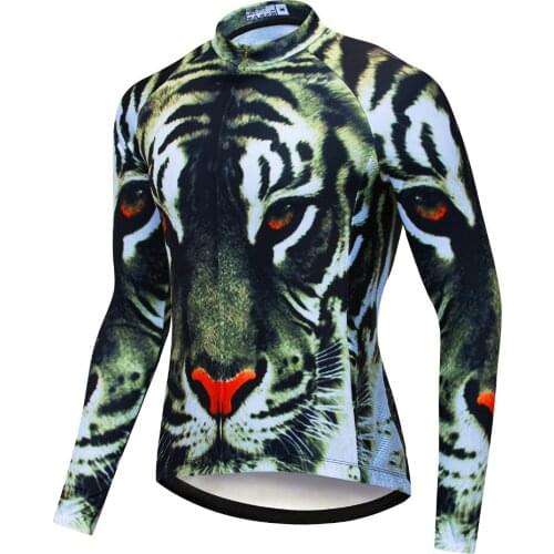 2020 Thin&Fleece Autumn&Winter mens Long Cycling Jersey Mens MTB Bike Shirt Bicycle Clothing Maillot Ciclismo Hombre Tiger