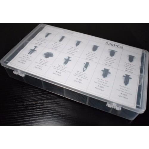 330pcs Auto Car Push Retainer Pin Rivet Trim Clip Panel Body Moulding Assortments Kit For Chrysler GM Honda Toyota etc