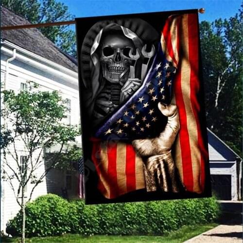 Ironworker Flag 3D Full Printing Thermal Transfer Garden Flags Hanging House Decoration Double-sided Printing